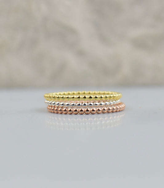 Sterling Silver Beaded Stacking Ring