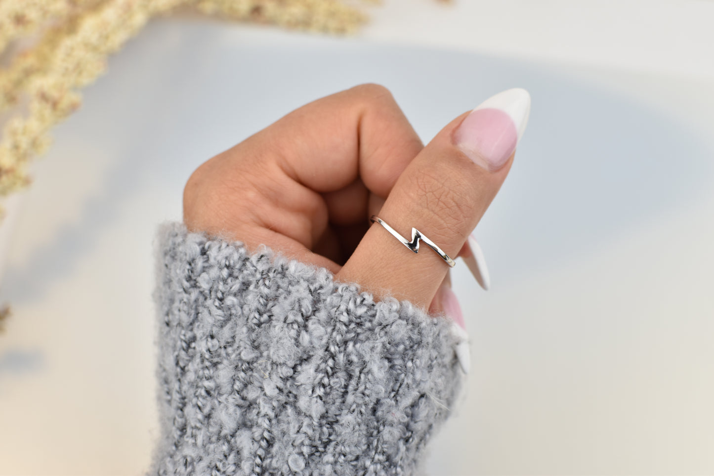 Lightning Bolt Sterling Silver Ring