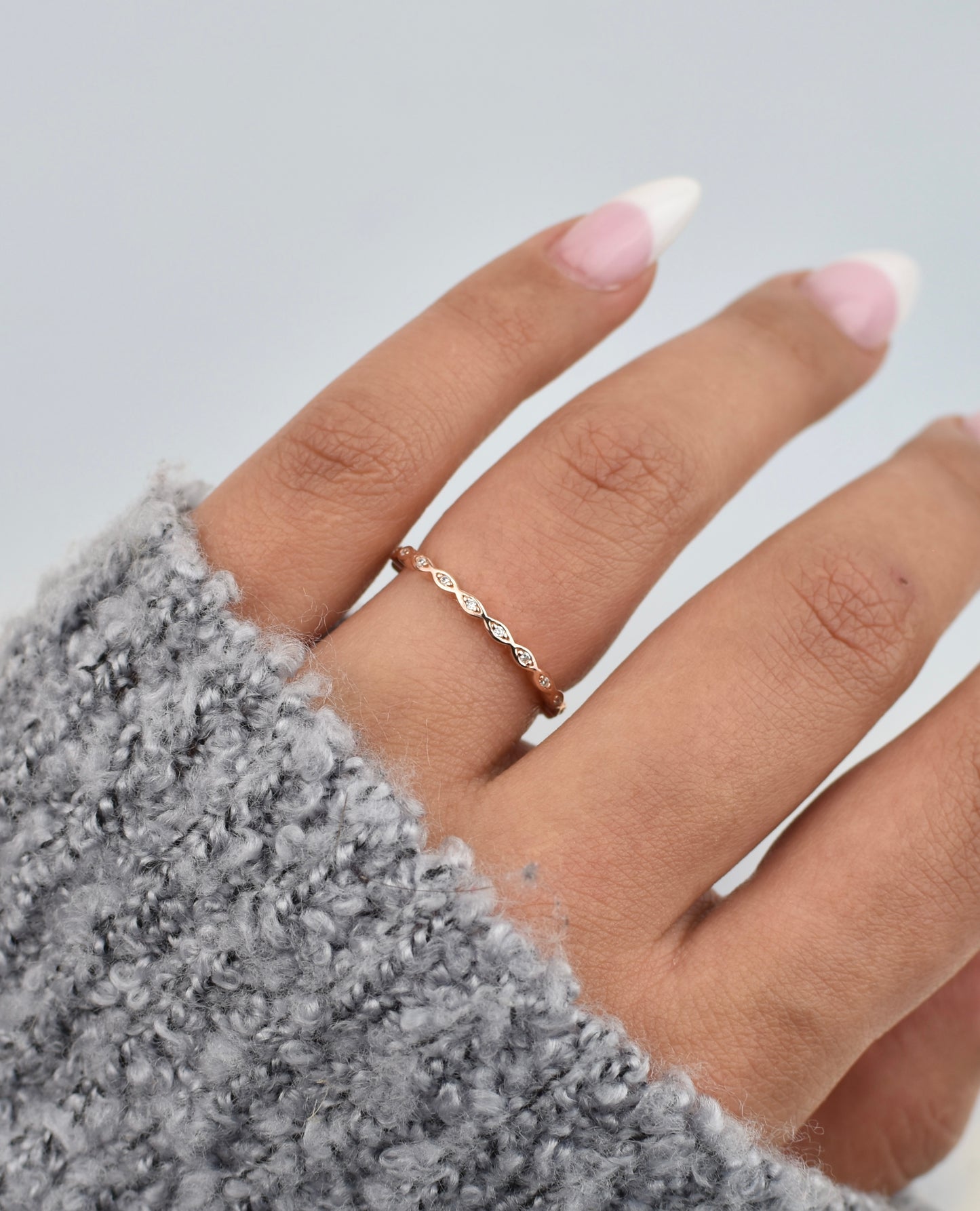 CZ Sterling Silver Stacking Band Ring