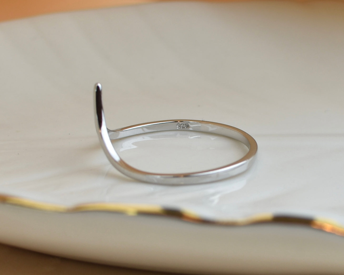 V Shape Sterling Silver Ring