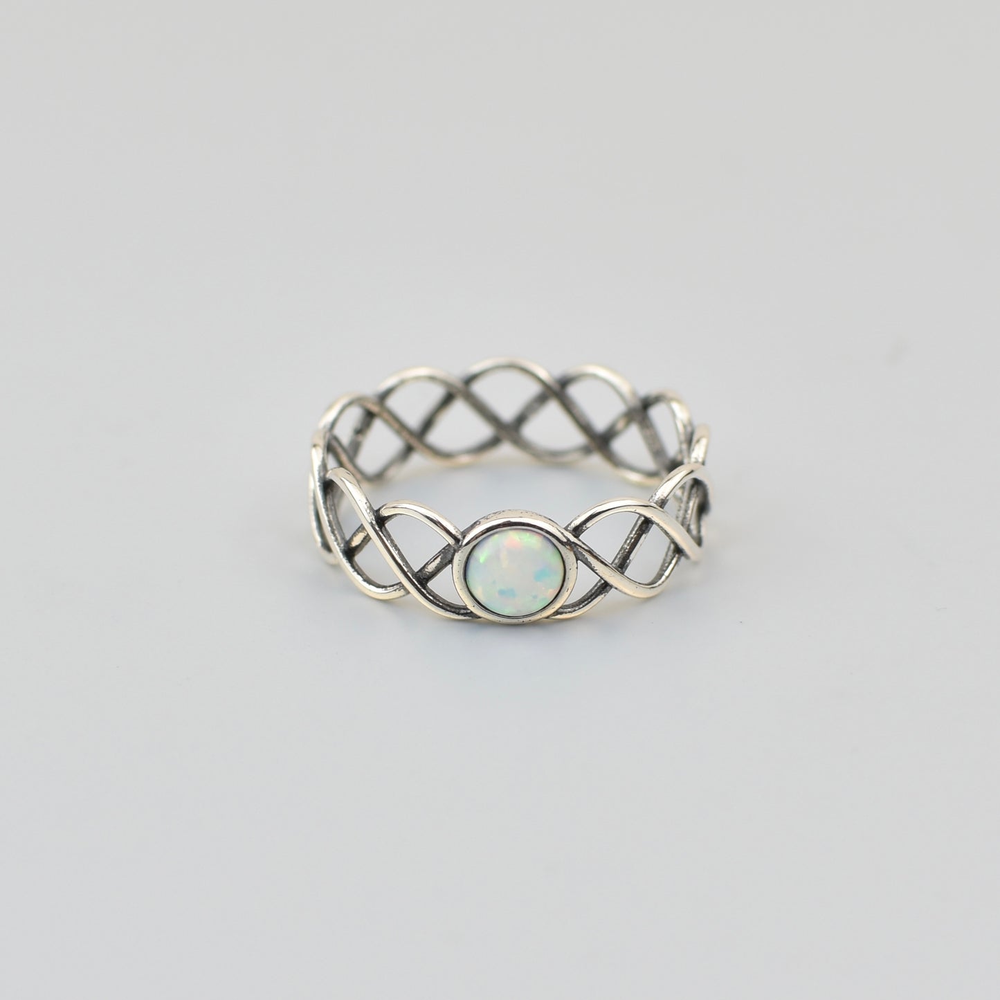 Petite Intertwined Stone Sterling Silver Ring