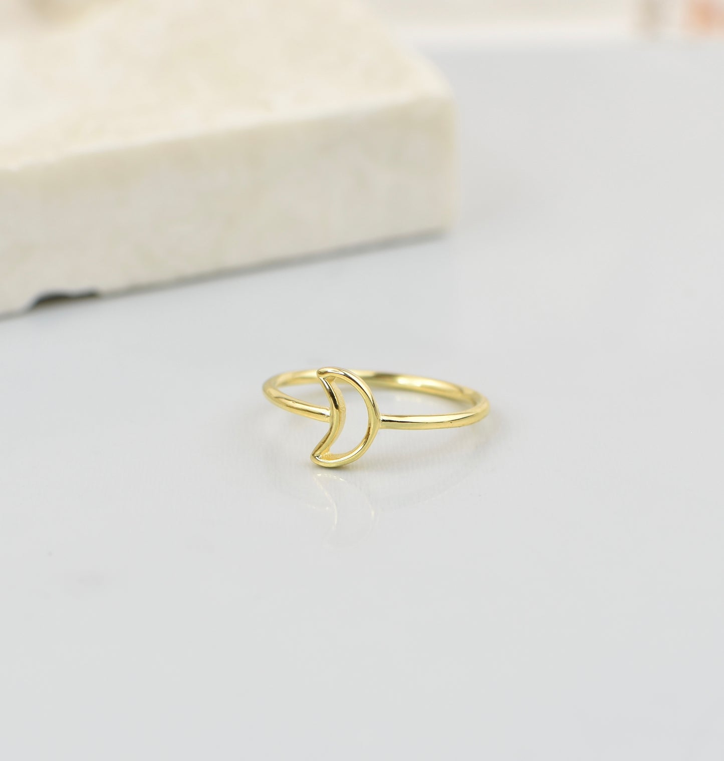 Sterling Silver Open Crescent Moon Ring