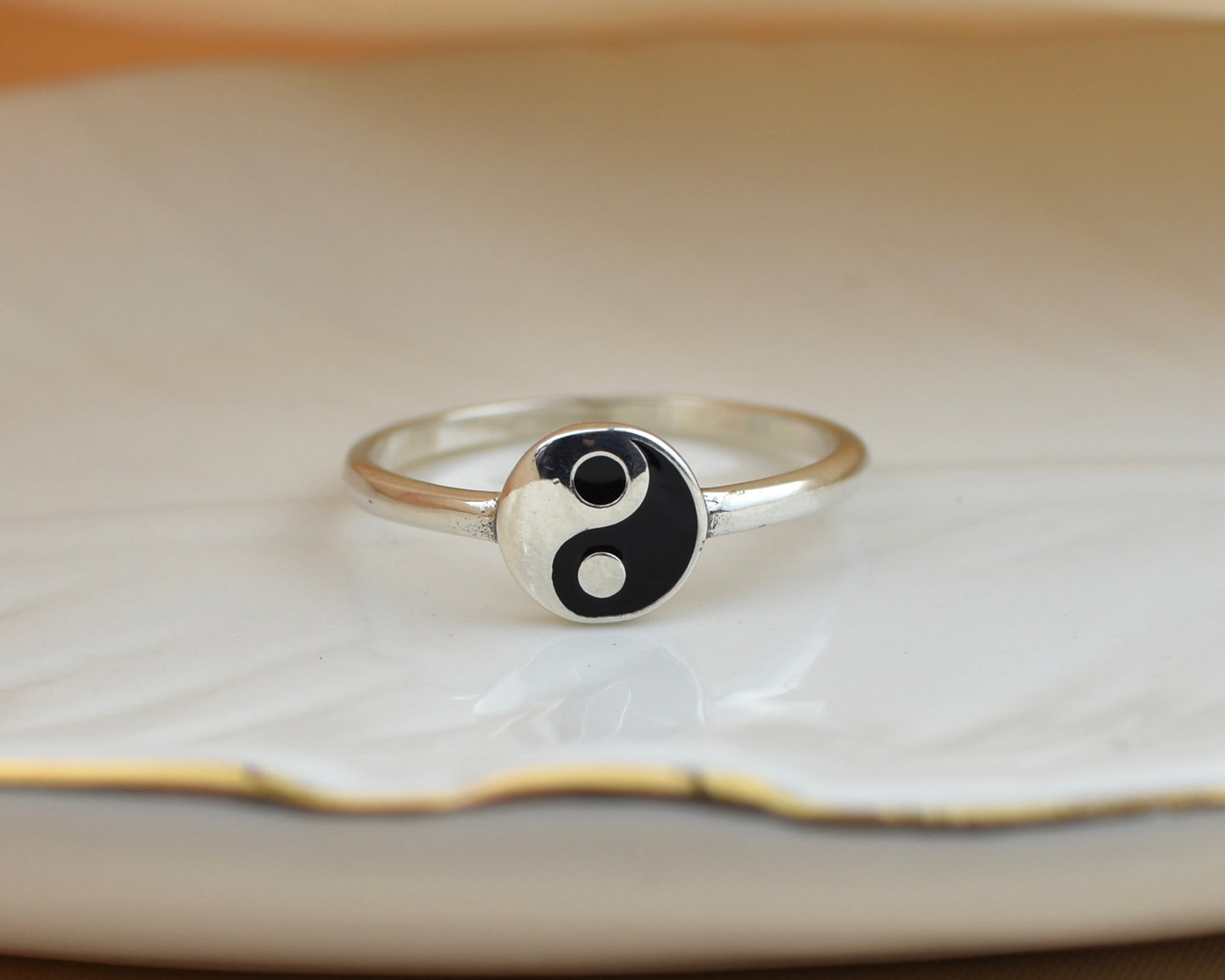 Yin Yang Sterling Silver Ring