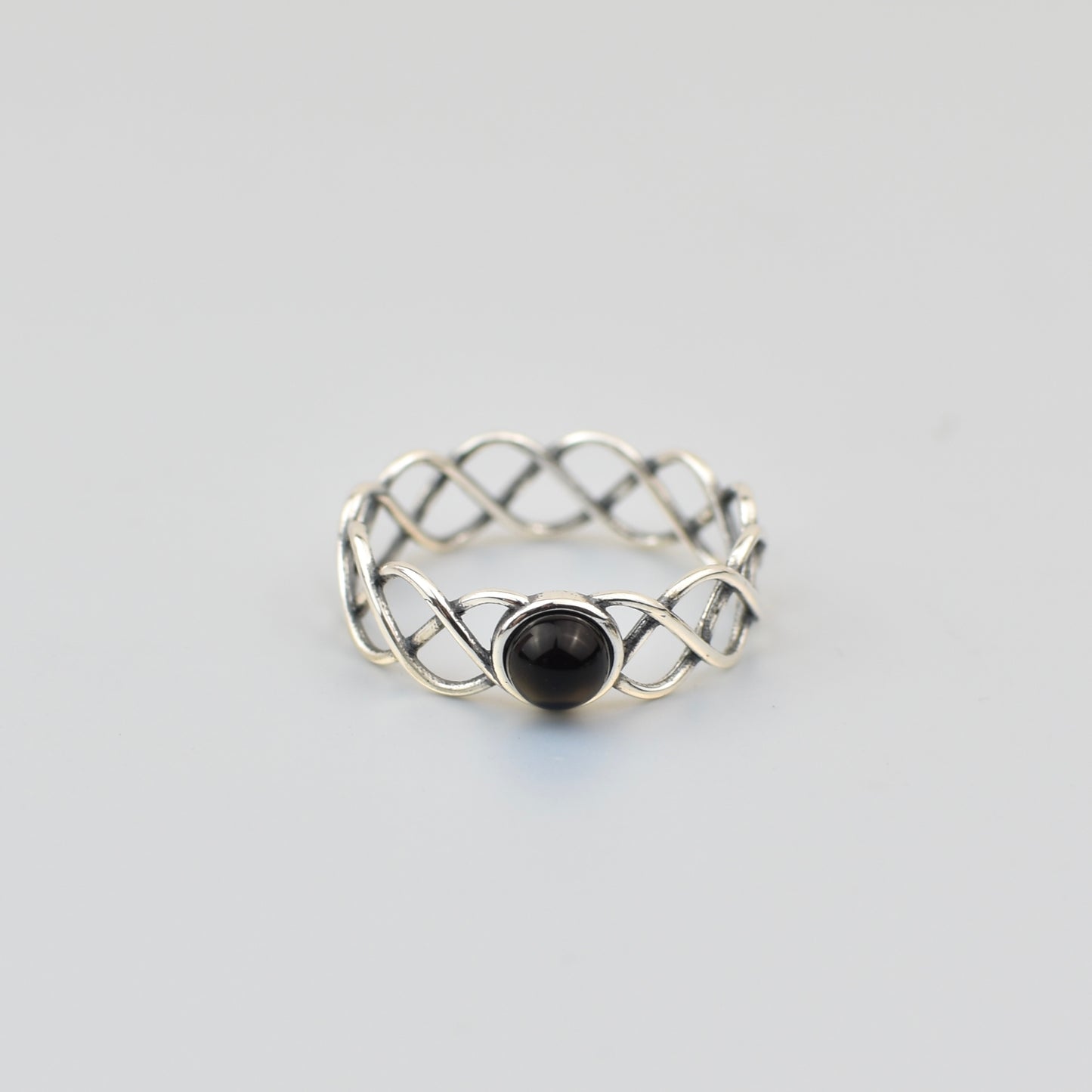 Petite Intertwined Stone Sterling Silver Ring