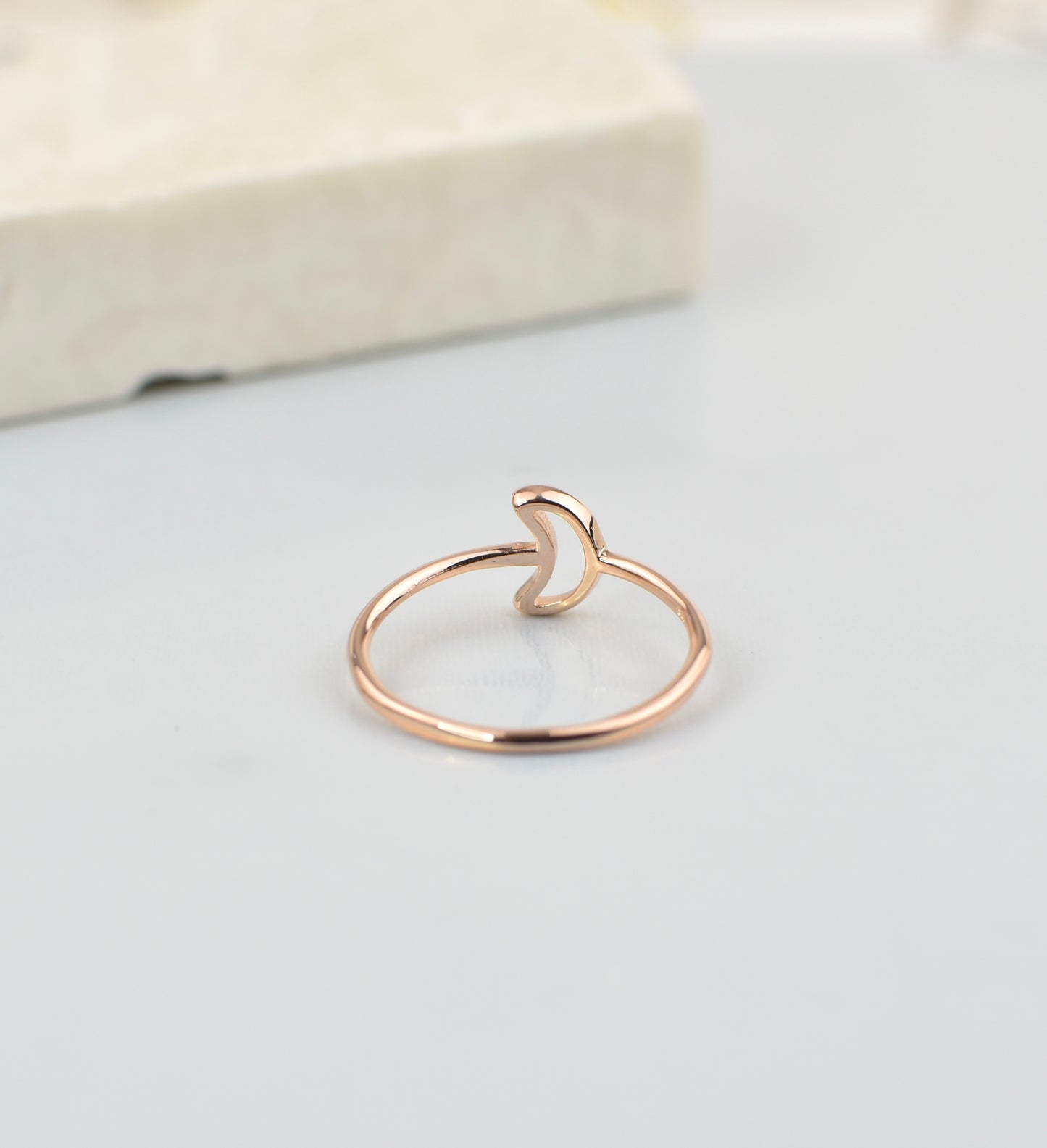 Sterling Silver Open Crescent Moon Ring