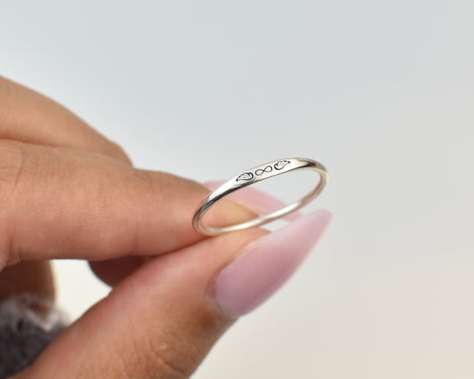 Infinity and Wings Sterling Silver Ring