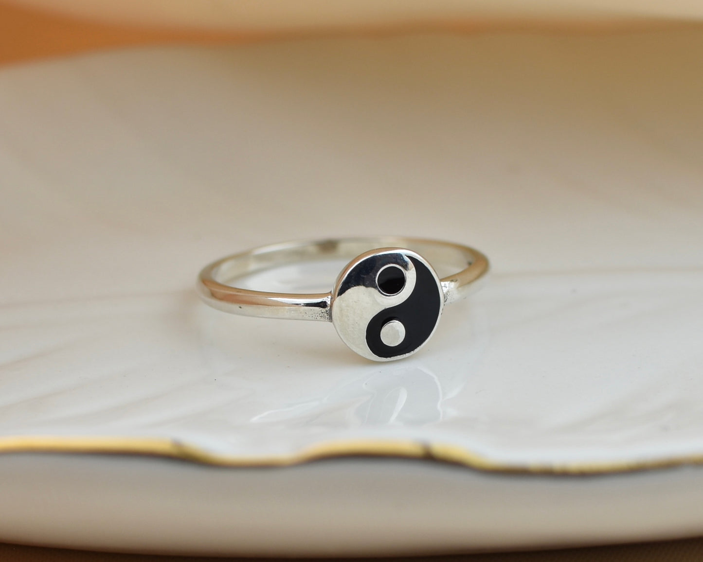 Yin Yang Sterling Silver Ring