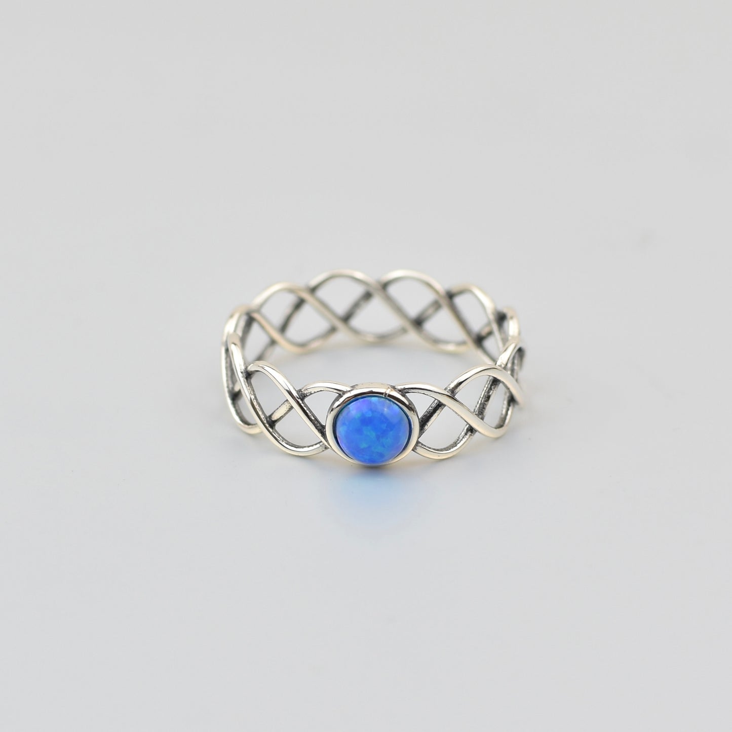 Petite Intertwined Stone Sterling Silver Ring