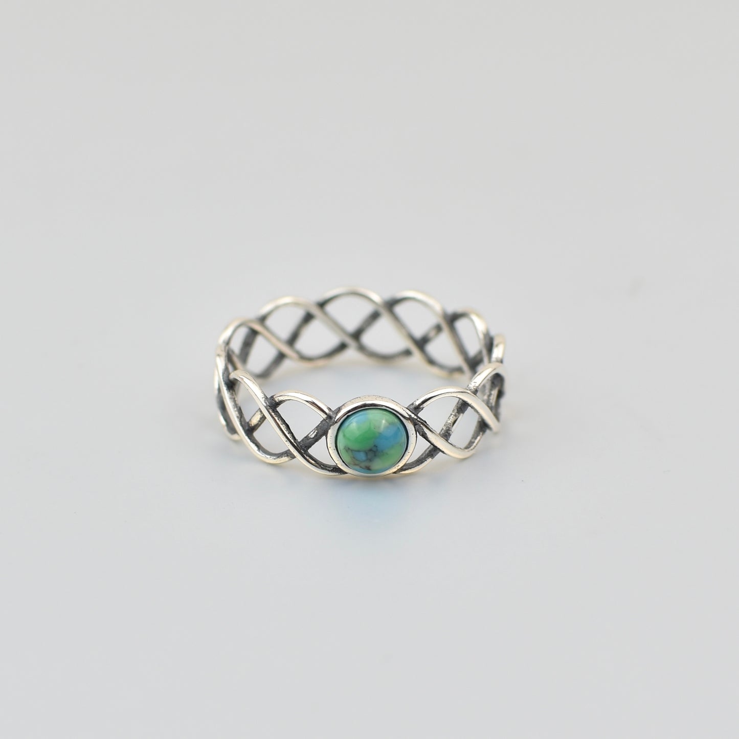 Petite Intertwined Stone Sterling Silver Ring