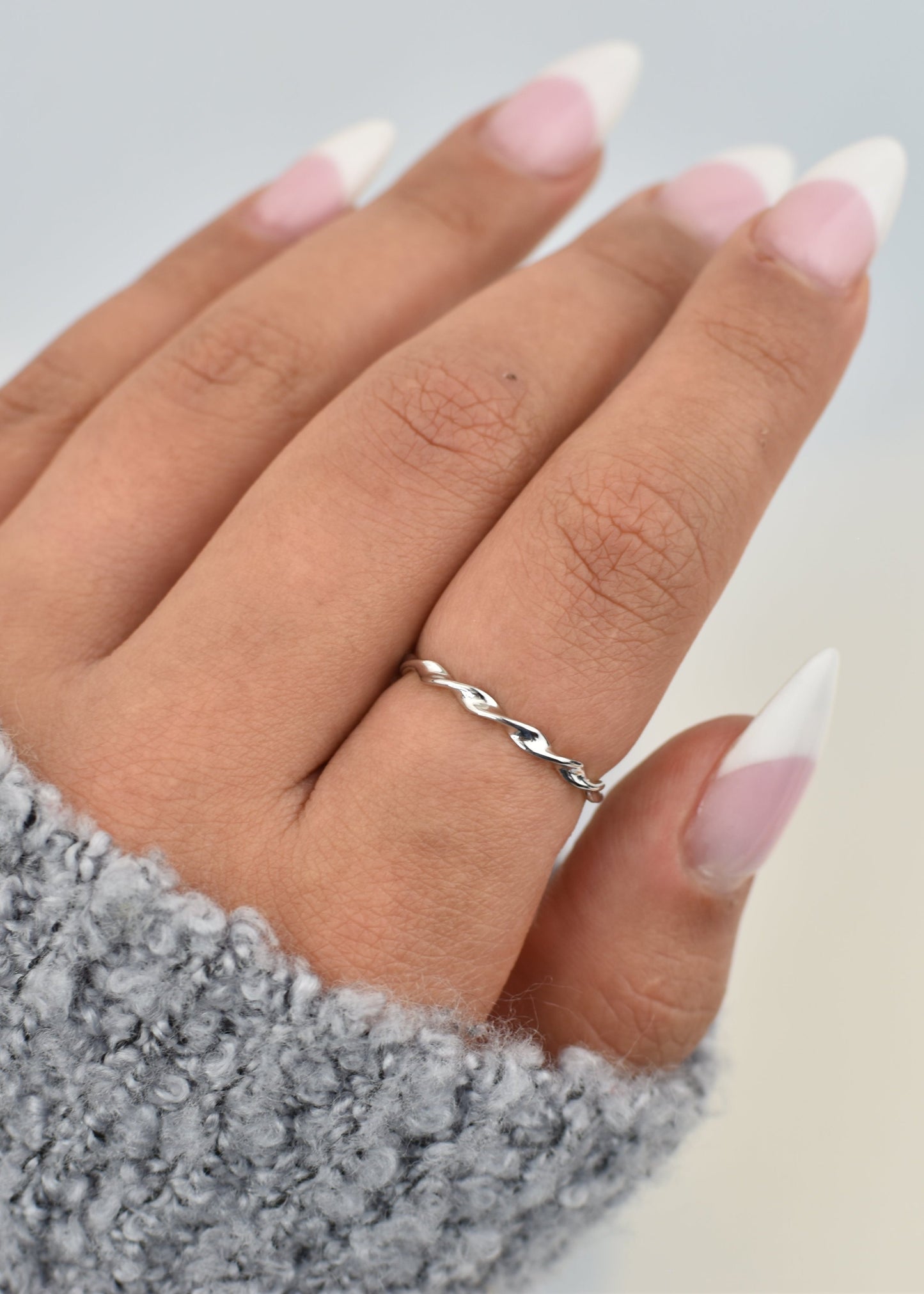 Dainty Twisted Sterling Silver Ring