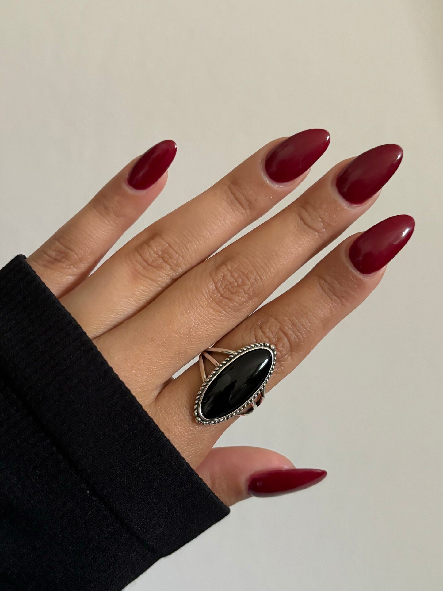 Sterling Silver Black Onyx Stone Ring