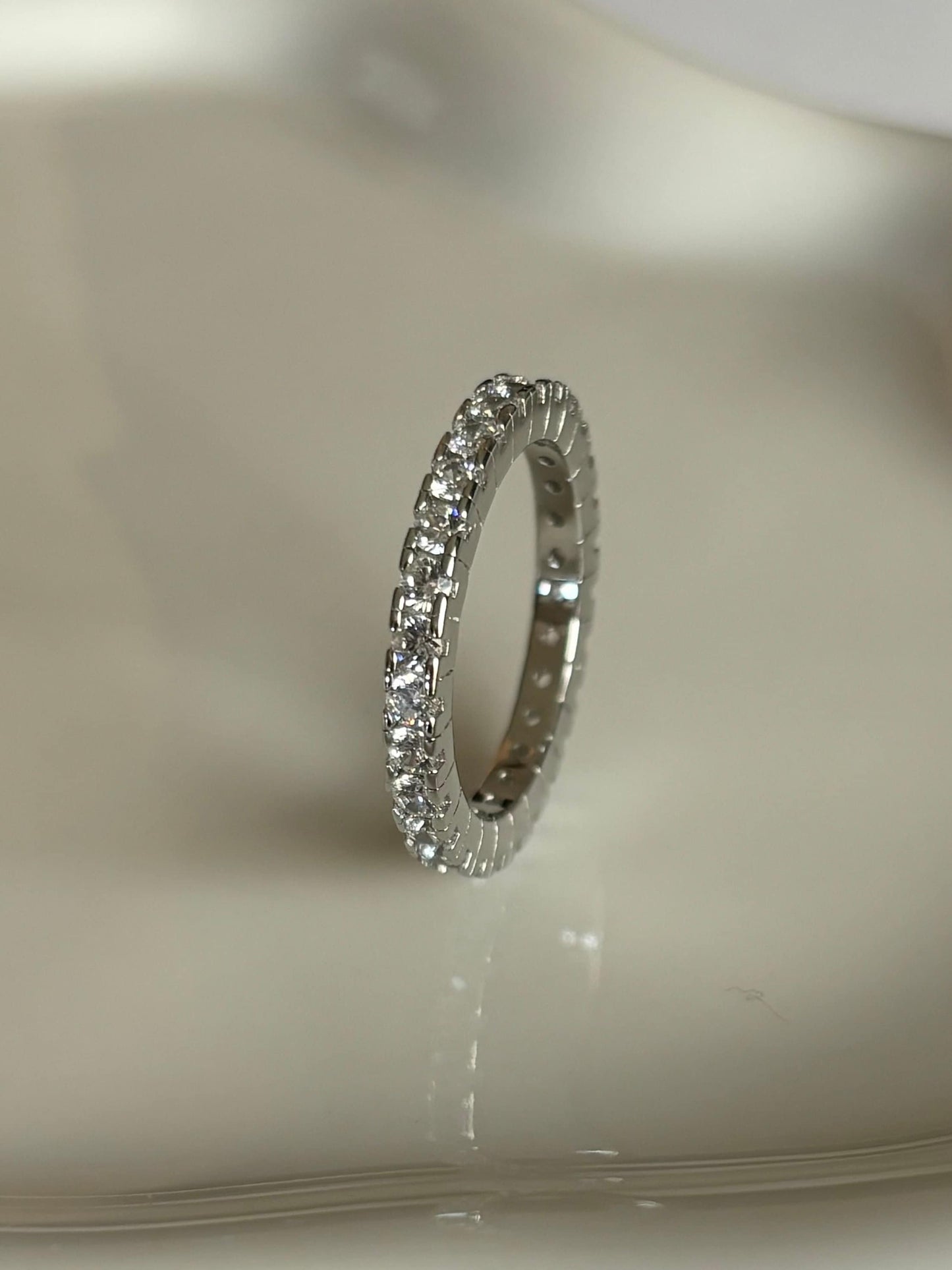 CZ Sterling Silver Eternity Band Ring