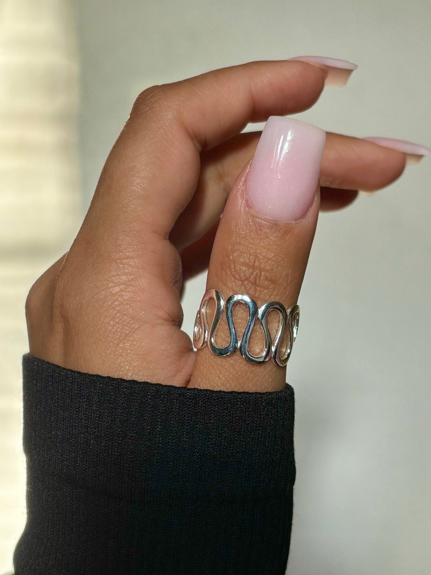 Sterling Silver Wavy Ring