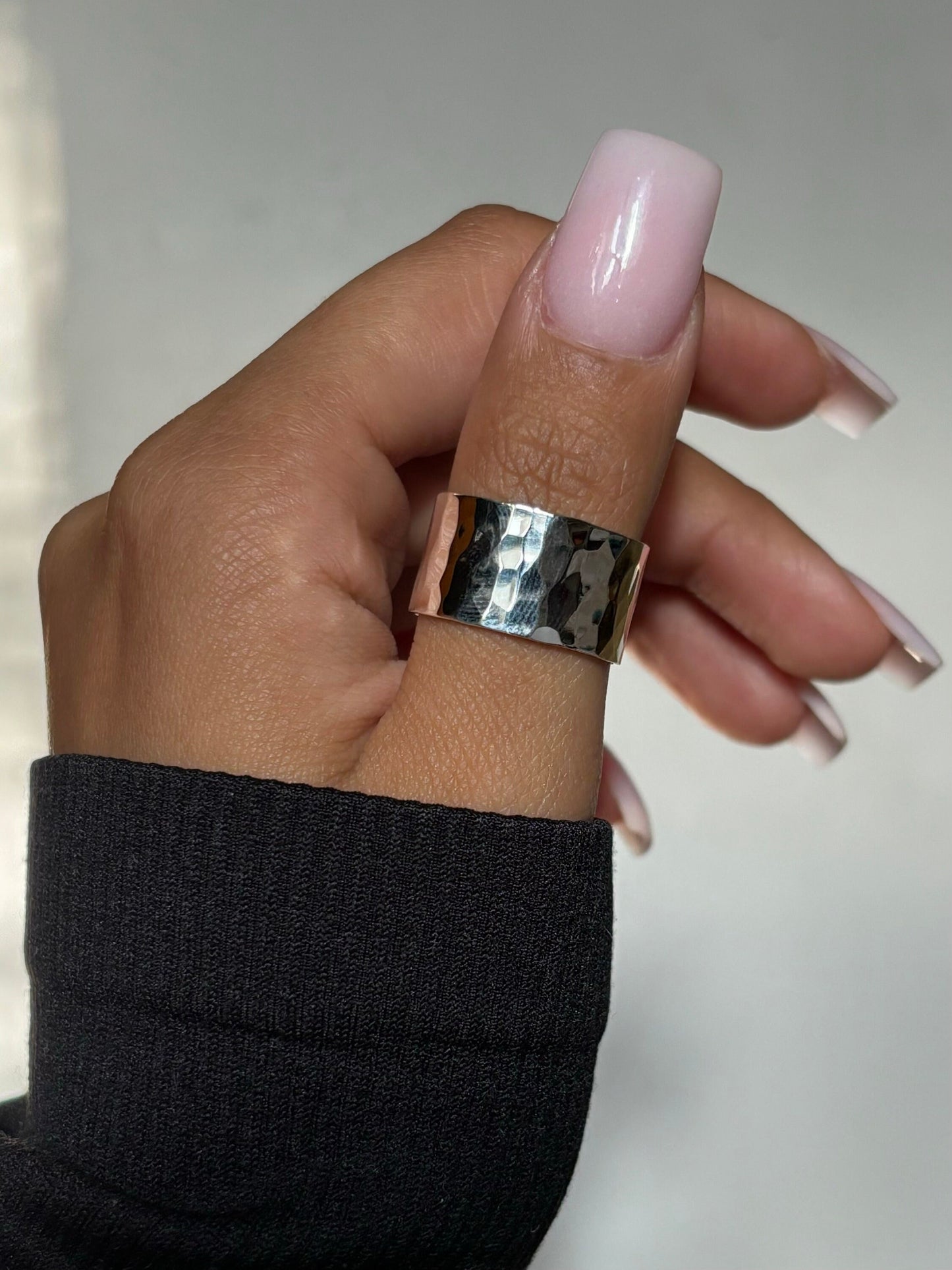 Sterling Silver Chunky Hammered Ring