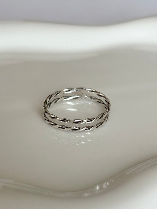 Sterling Silver Double Braid Ring