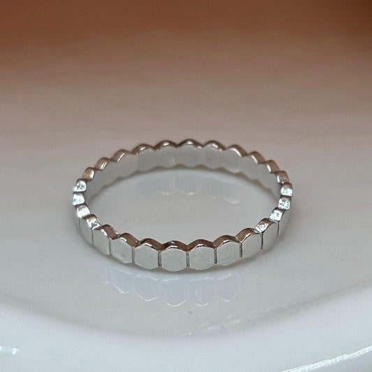 Simple Sterling Silver Tiny Disc Band