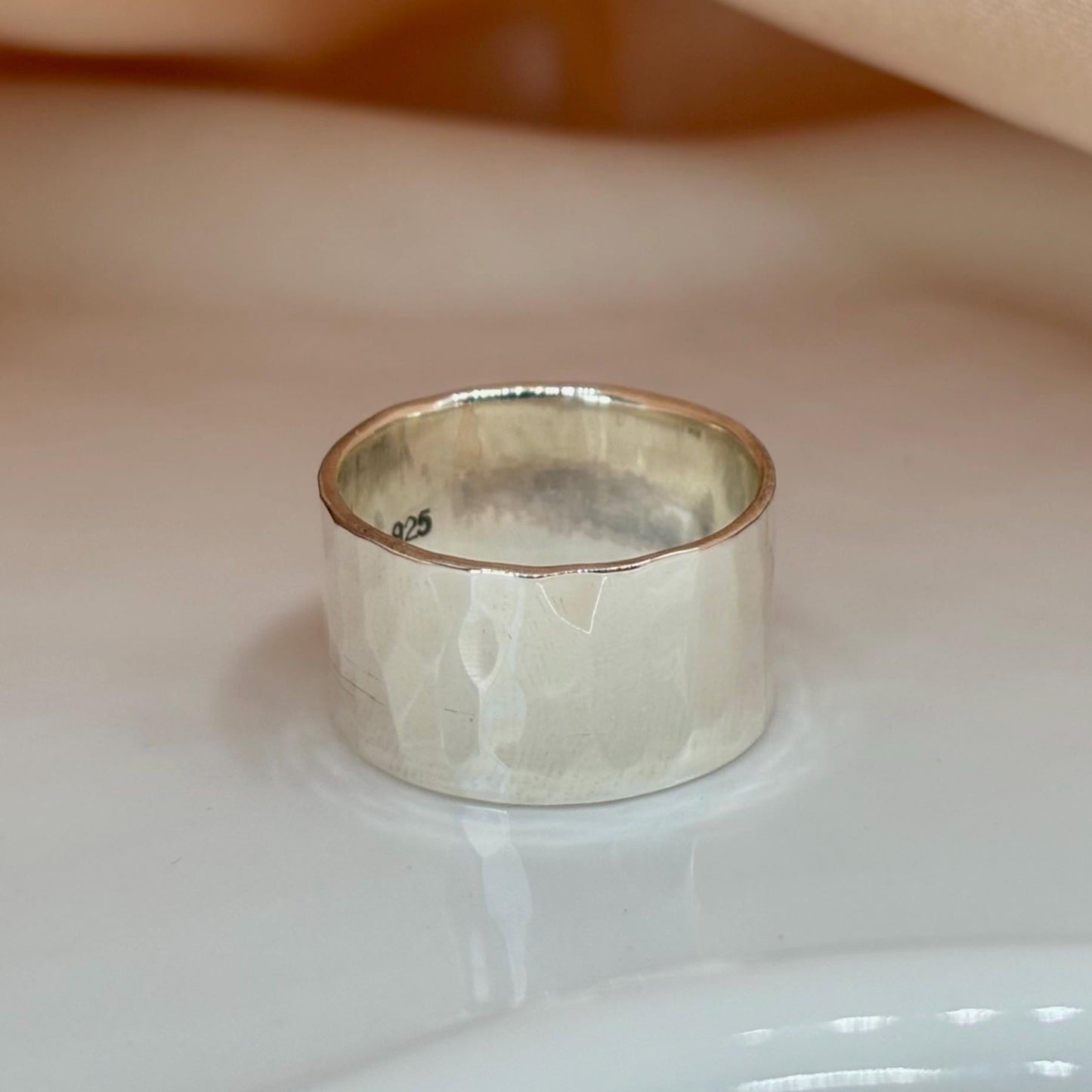 Sterling Silver Chunky Hammered Ring