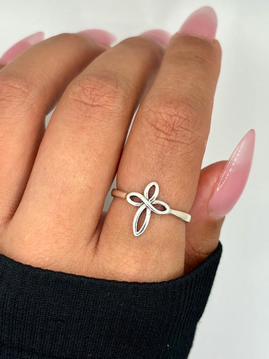 Cross Sterling Silver Ring